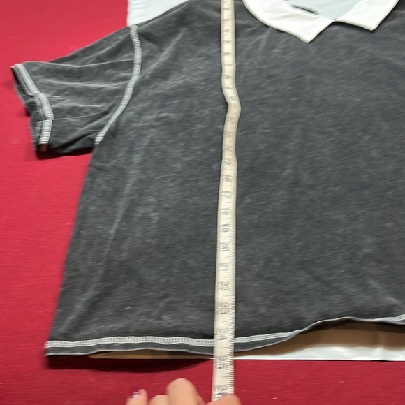 Social collision skull crossbones shirt BLACK shite collar GOTH EMO 3XL WOMENS - Picture 7 of 15